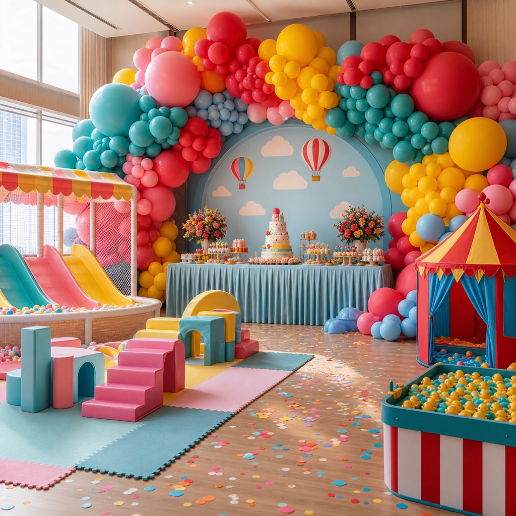 Grand all-in-one deluxe party setup with balloon installation